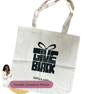 Give Black Natural Canvas Tote Bag